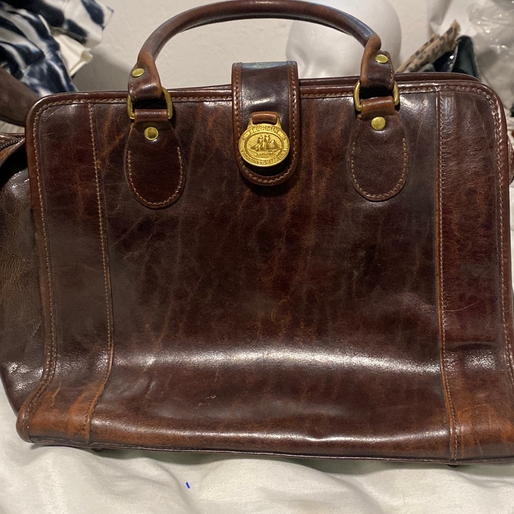 Brahmin Brown leather tote 9”x11”